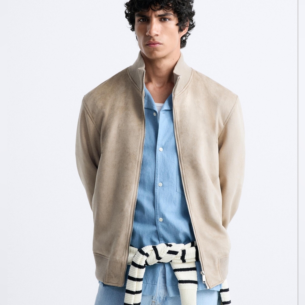 Men's Zara Faux Suede Jacket Xl